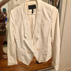 BCBG White Layered Abby Blazer
